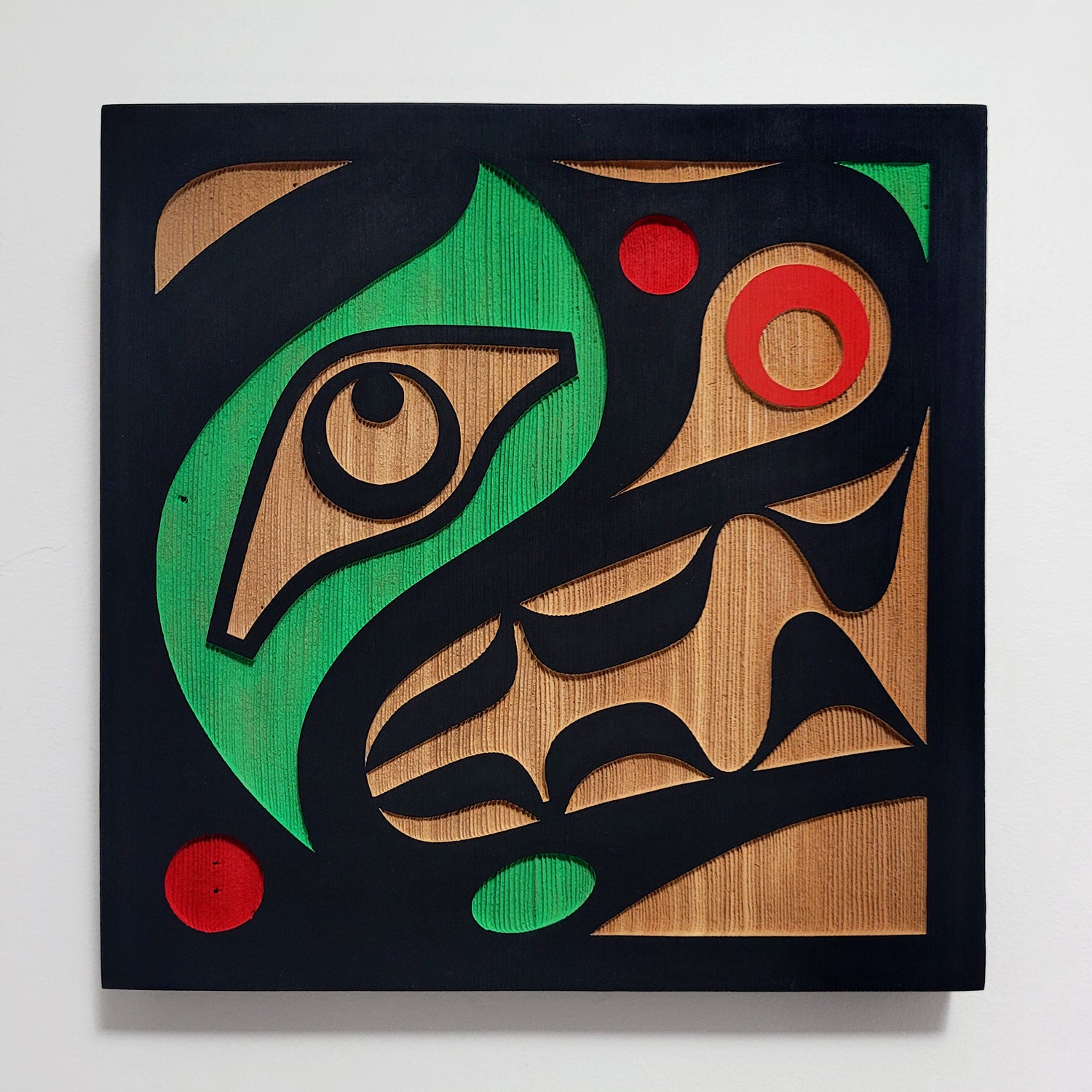 Sandblasted Bear Panel by Kwakiutl artist Trevor Hunt