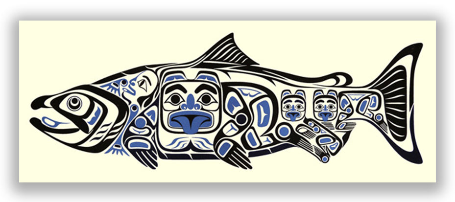 Supernatural Salmon Indigenous Print by Haida artist April White