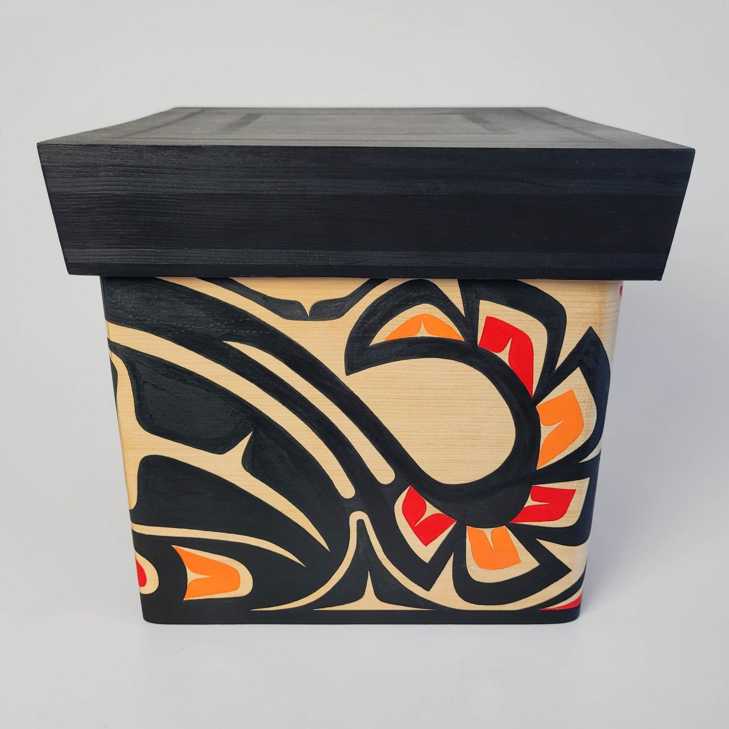 Indigenous Wolf Bentwood Box by Kwakwaka'wakw artist Sandy Johnson