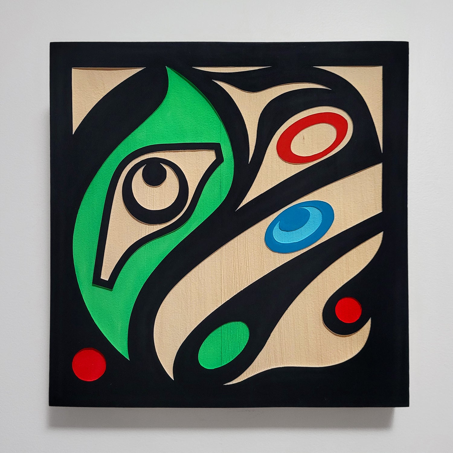 Sandblasted Cedar Raven Panel by Kwakiutl artist Trevor Hunt