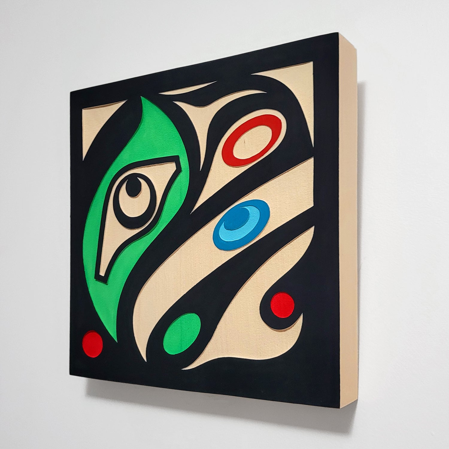 Sandblasted Cedar Raven Panel by Kwakiutl artist Trevor Hunt