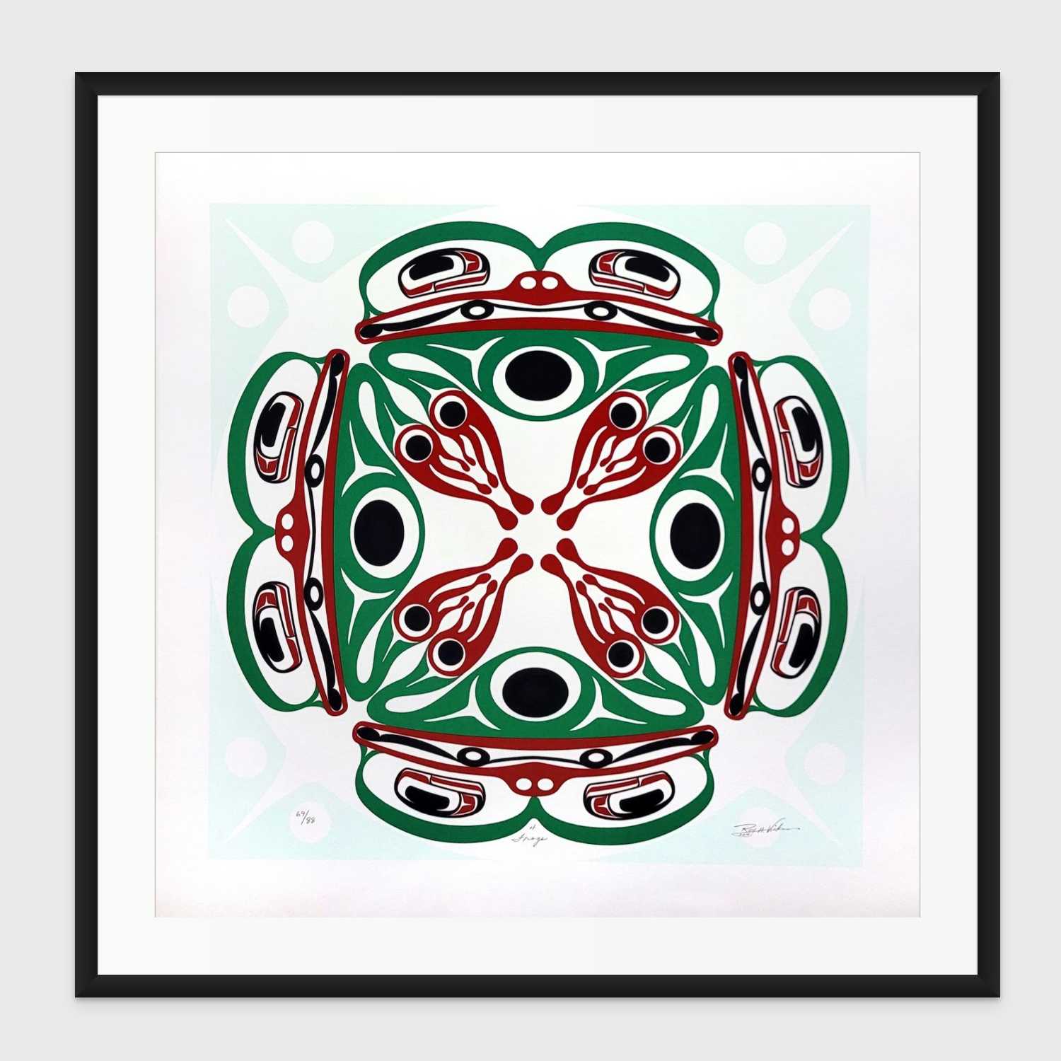 Four Frogs Limited Edition Print by Tsimshian artist Roy Vickers