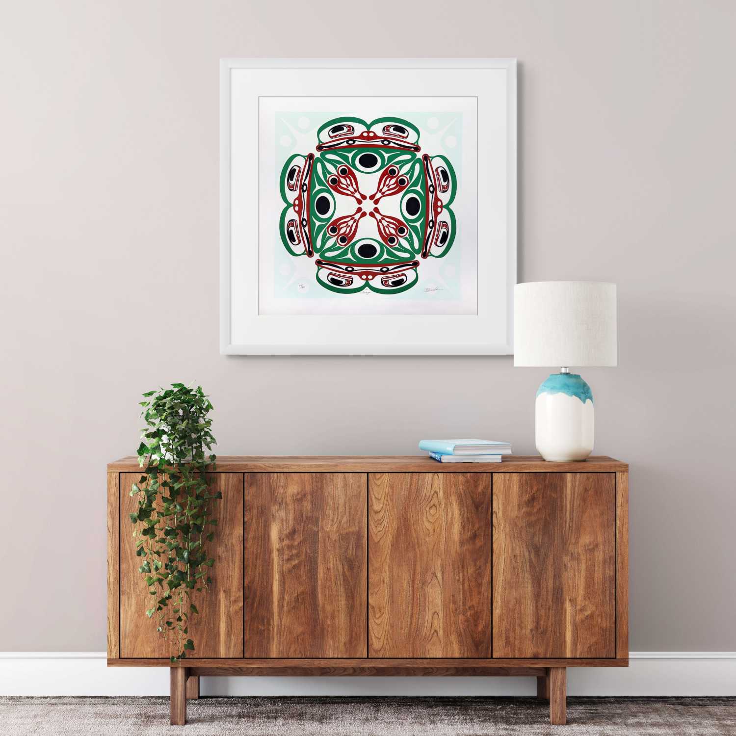 Four Frogs Limited Edition Print by Tsimshian artist Roy Vickers