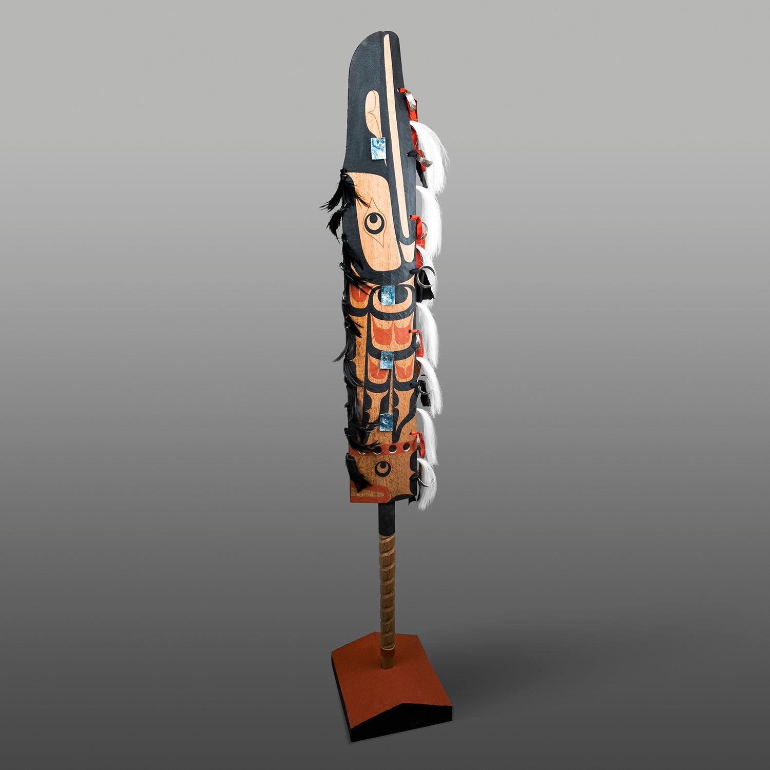 Raven Potlatch Dance Wand by Kwagul Master Carver Calvin Hunt