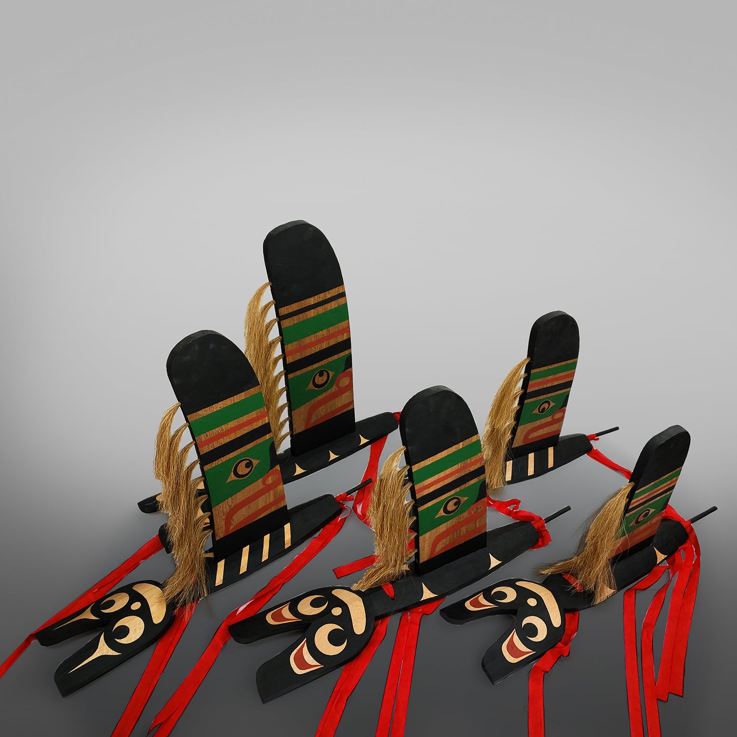 First Nations Orca or Killer Whale Fins by Kwakwaka'wakw Master Carver Calvin Hunt