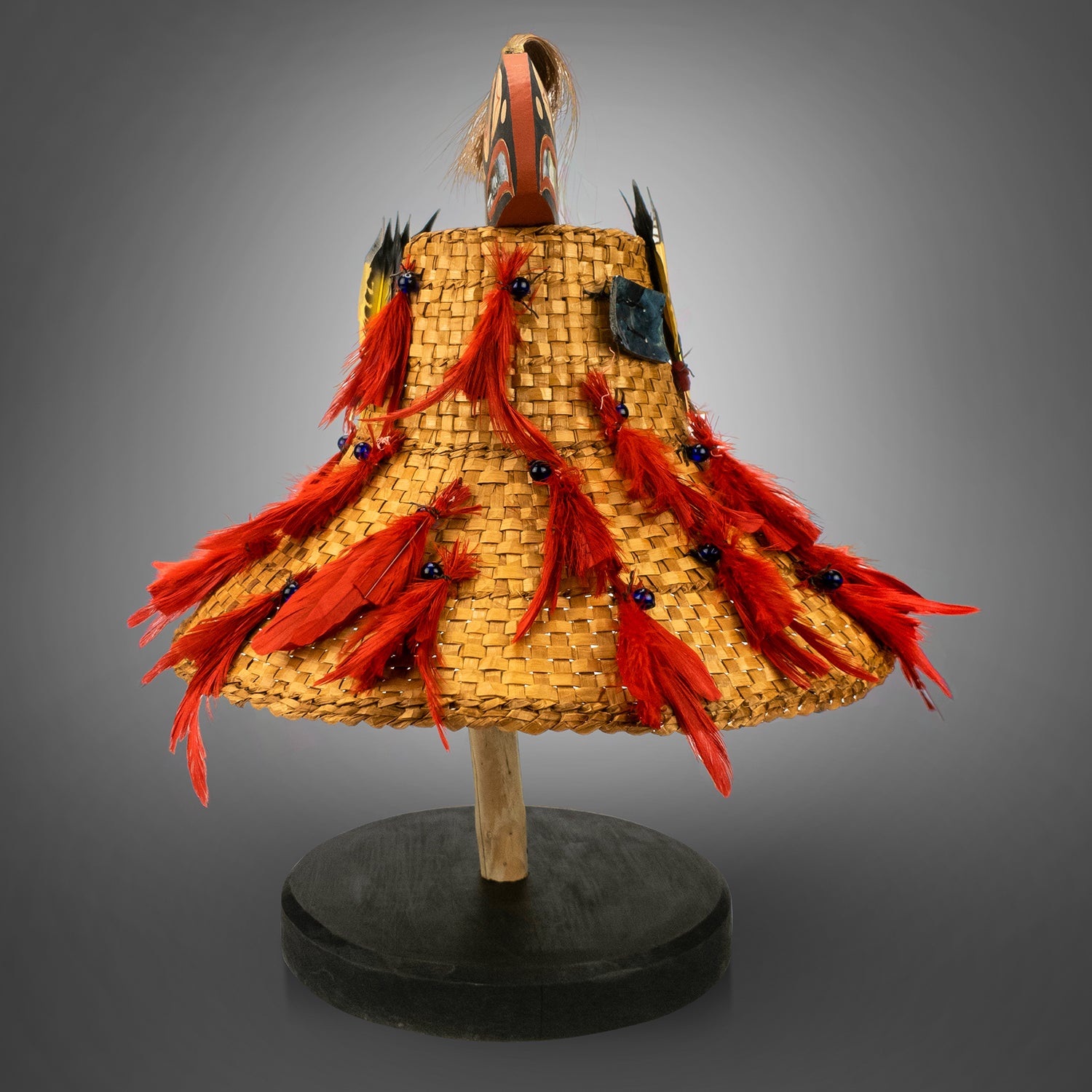 Salmon Woven Cedar Hat by Kwagul Master Carver Calvin Hunt