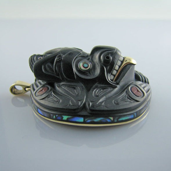 Argillite Grizzly Bear Pendant