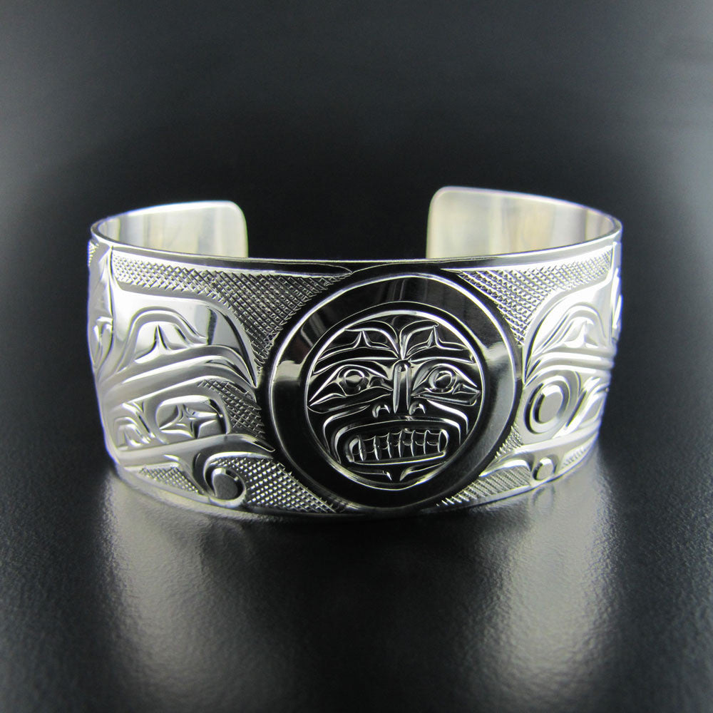 Raven and the Moon Silver Bracelet