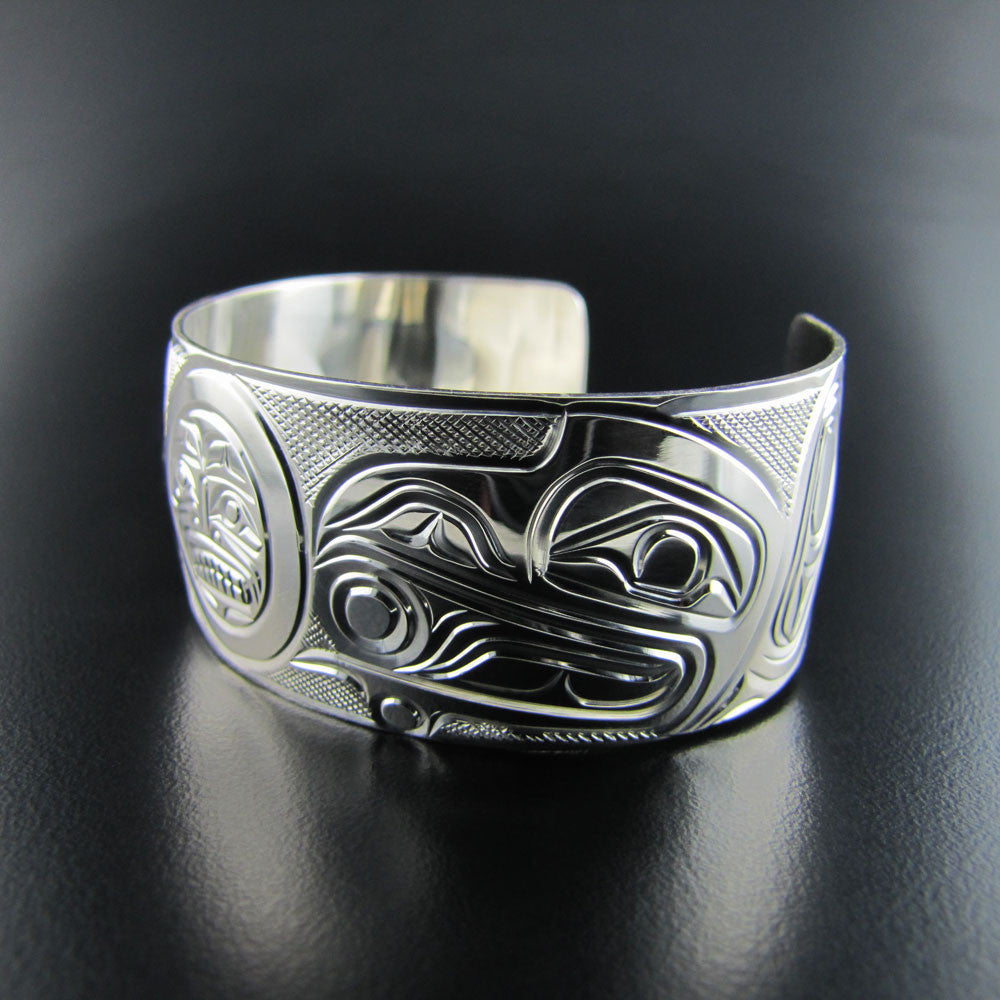 Raven and the Moon Silver Bracelet