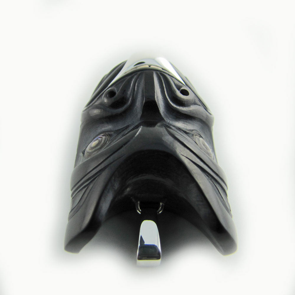 Argillite Haida Grizzly Bear Mask Pendant by Darrell White