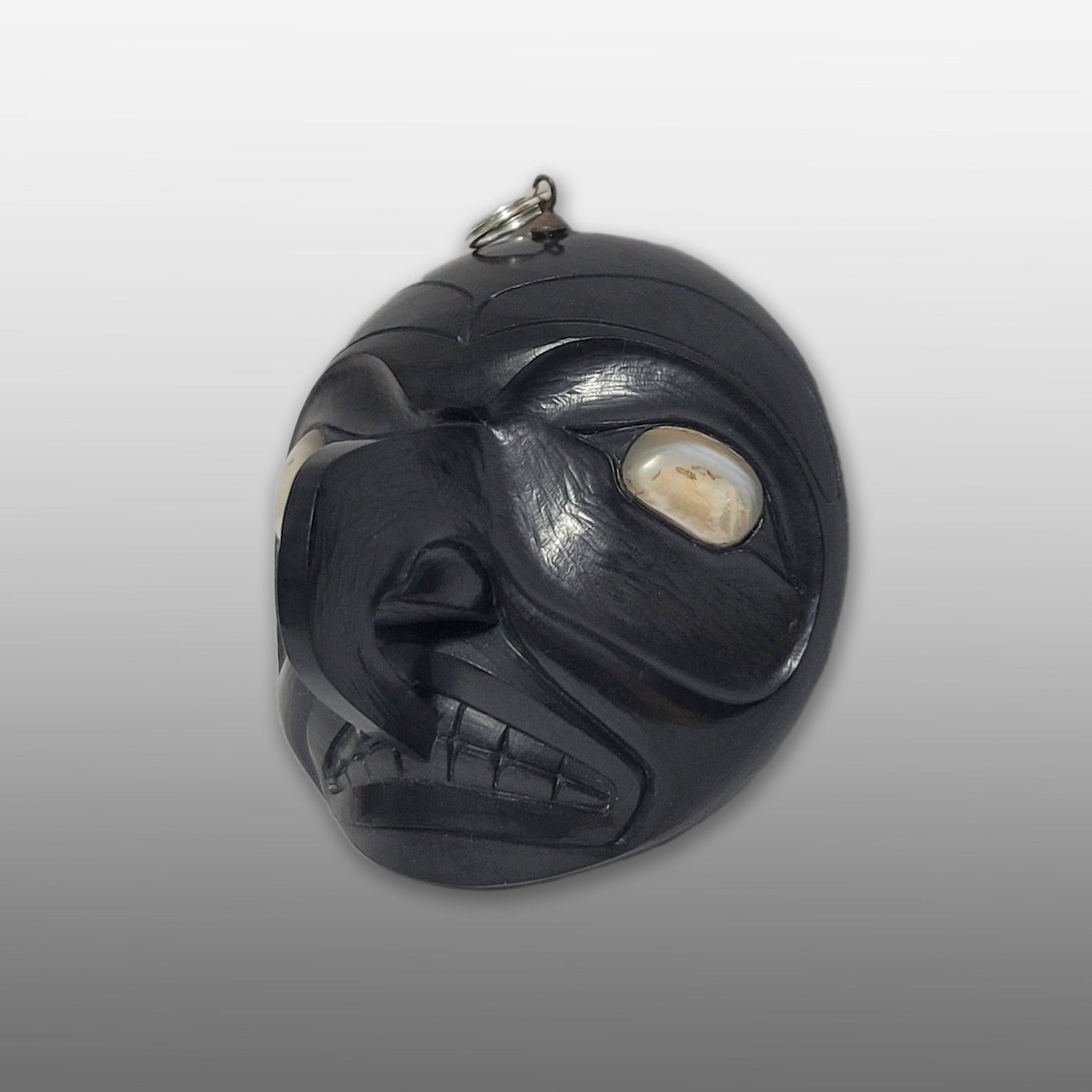 Argillite Hawk Pendant by Haida Master Carver Ron Russ