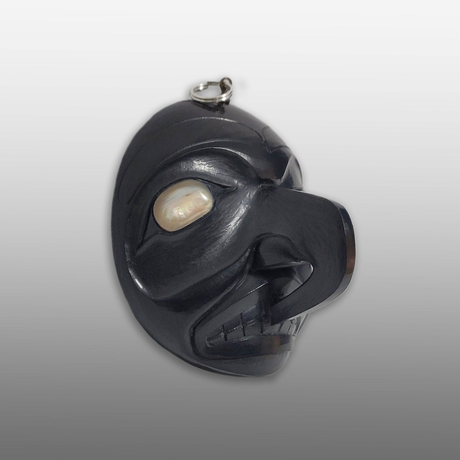 Argillite Hawk Pendant by Haida Master Carver Ron Russ