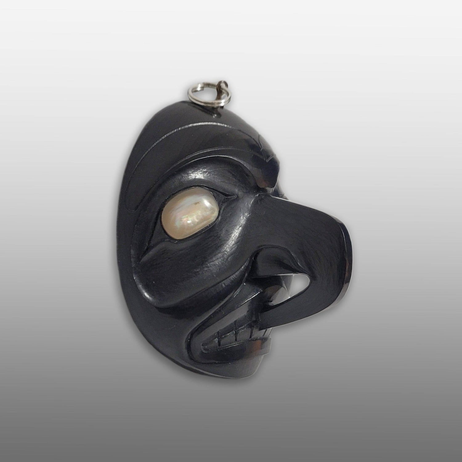 Argillite Hawk Pendant by Haida Master Carver Ron Russ