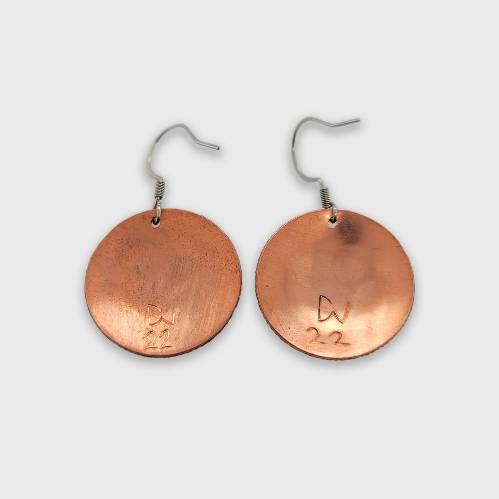 Copper Salmon Egg Earrings by Haida artist Derek White Jr.