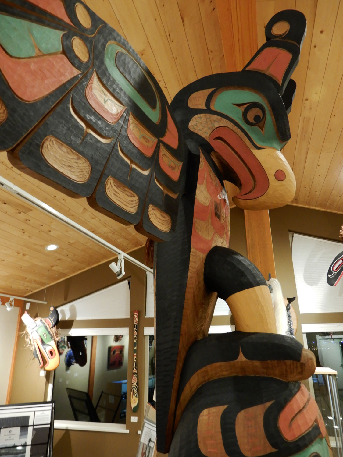 Thunderbird, Orca and Chief Totem Pole by Kwakwaka'wakw Master Carver Calvin Hunt