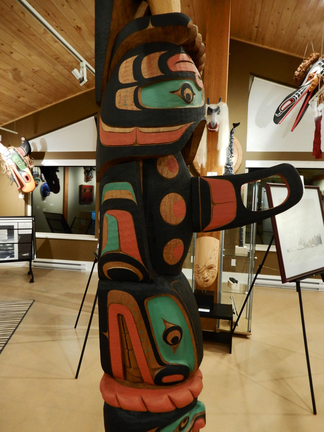Thunderbird, Orca and Chief Totem Pole by Kwakwaka'wakw Master Carver Calvin Hunt