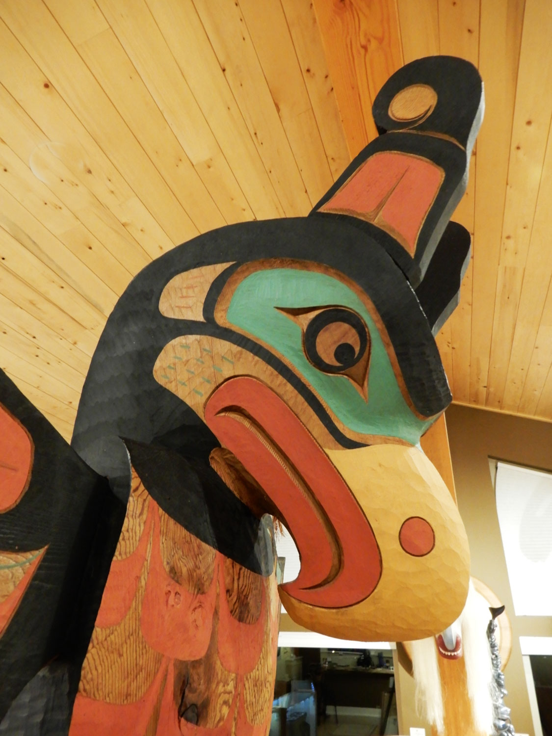 Thunderbird, Orca and Chief Totem Pole by Kwakwaka'wakw Master Carver Calvin Hunt