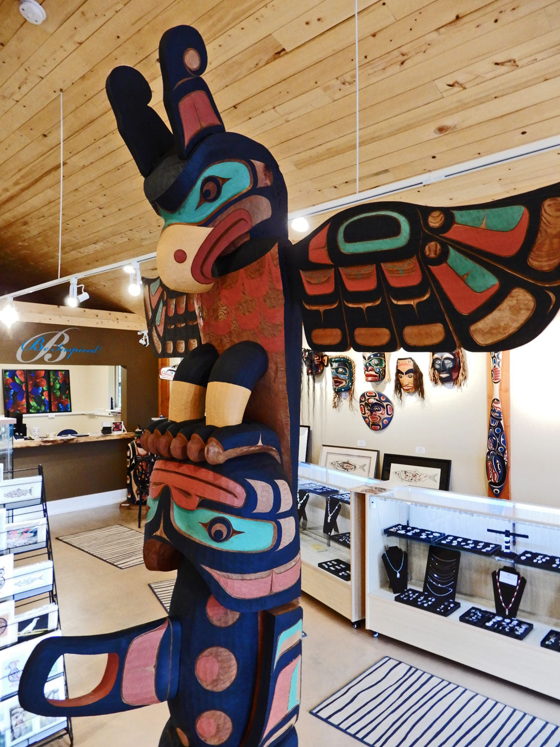 Thunderbird, Orca and Chief Totem Pole by Kwakwaka'wakw Master Carver Calvin Hunt