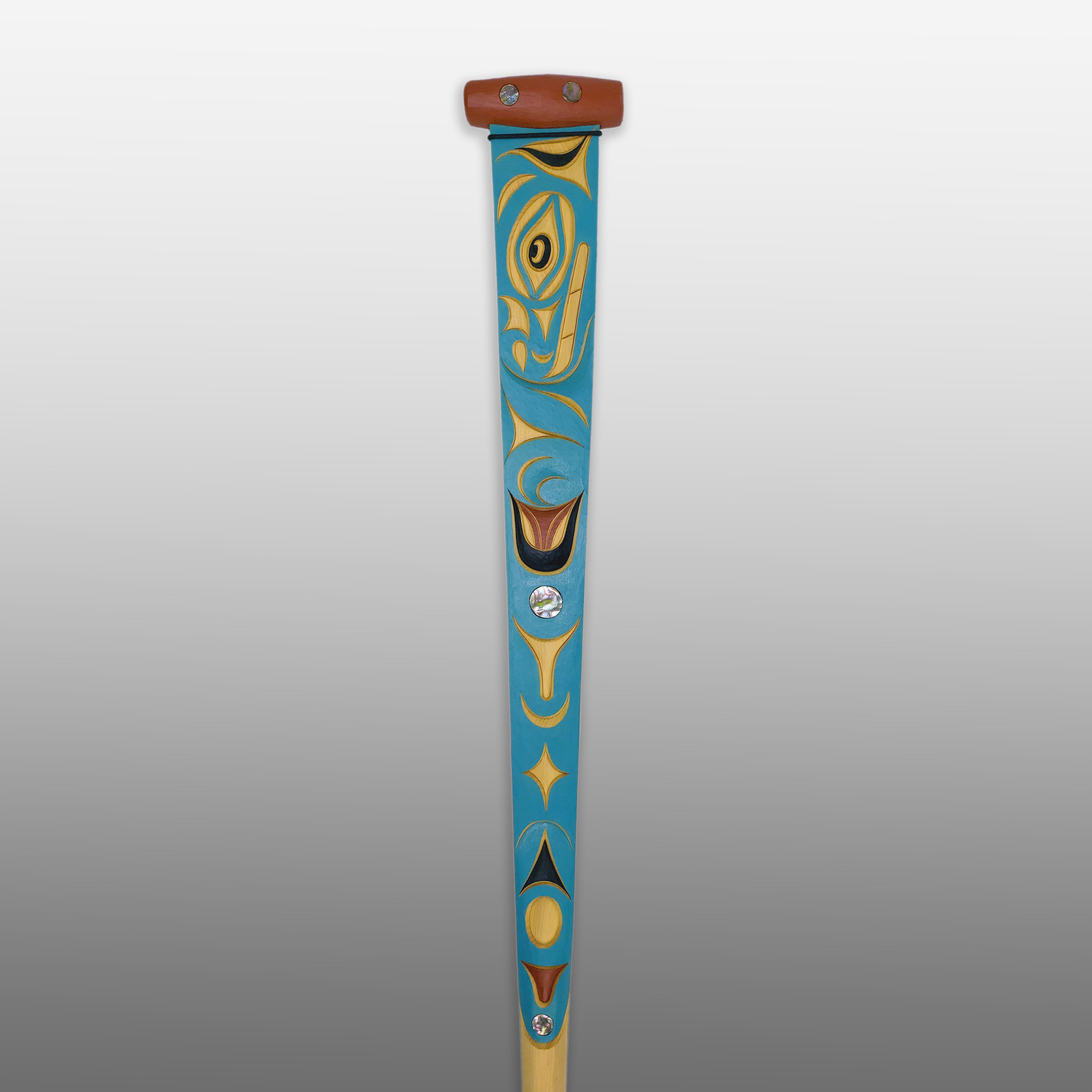 Double-sided Rave and Sea Serpent Paddle by Nuu-chah-nulth carver Joshua Prescott
