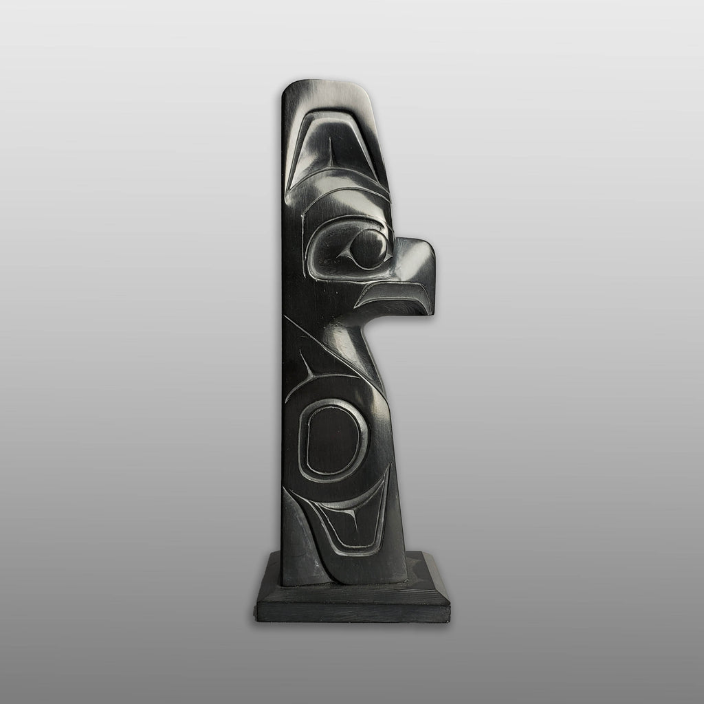 Small Argillite Eagle Totem Pole by Haida carver Denny Dixon