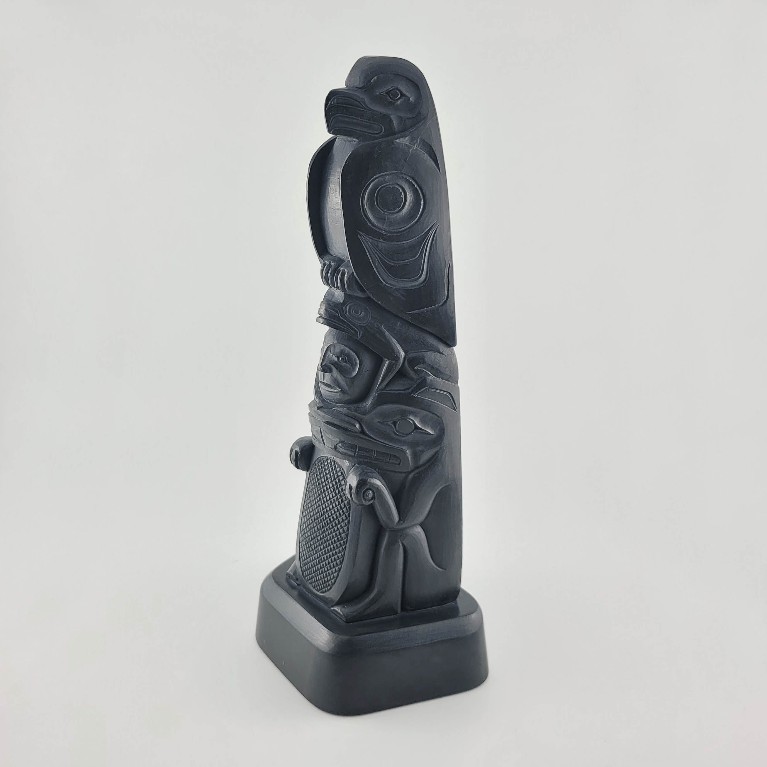 Argillite Totem Pole by Haida Carver Chris Russ