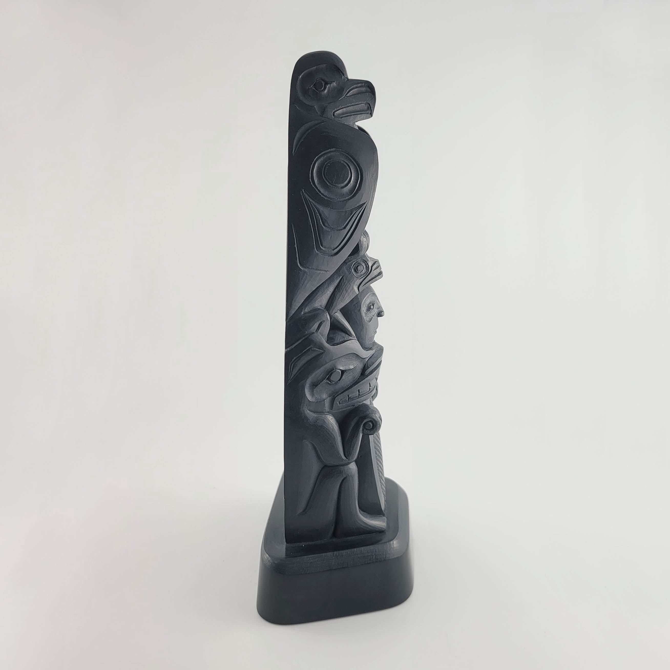 Argillite Totem Pole by Haida Carver Chris Russ