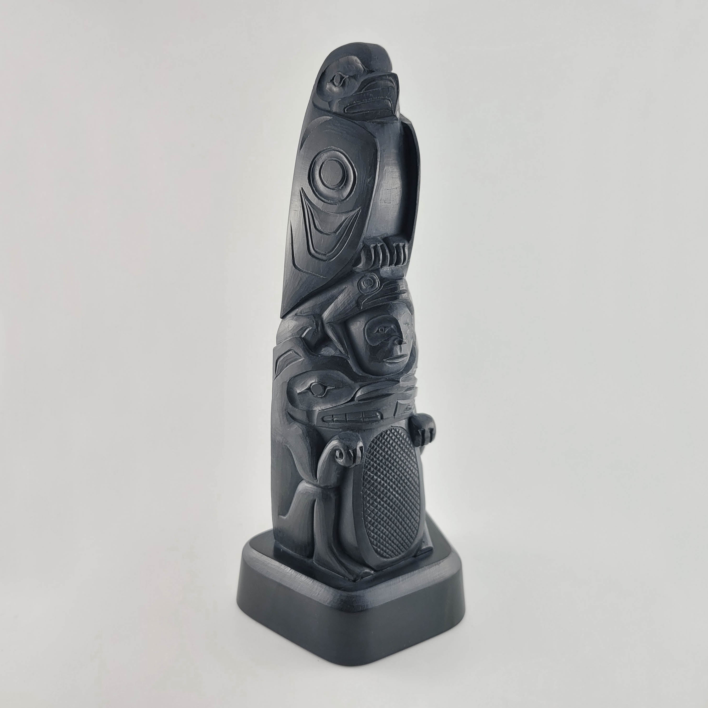 Argillite Totem Pole by Haida Carver Chris Russ