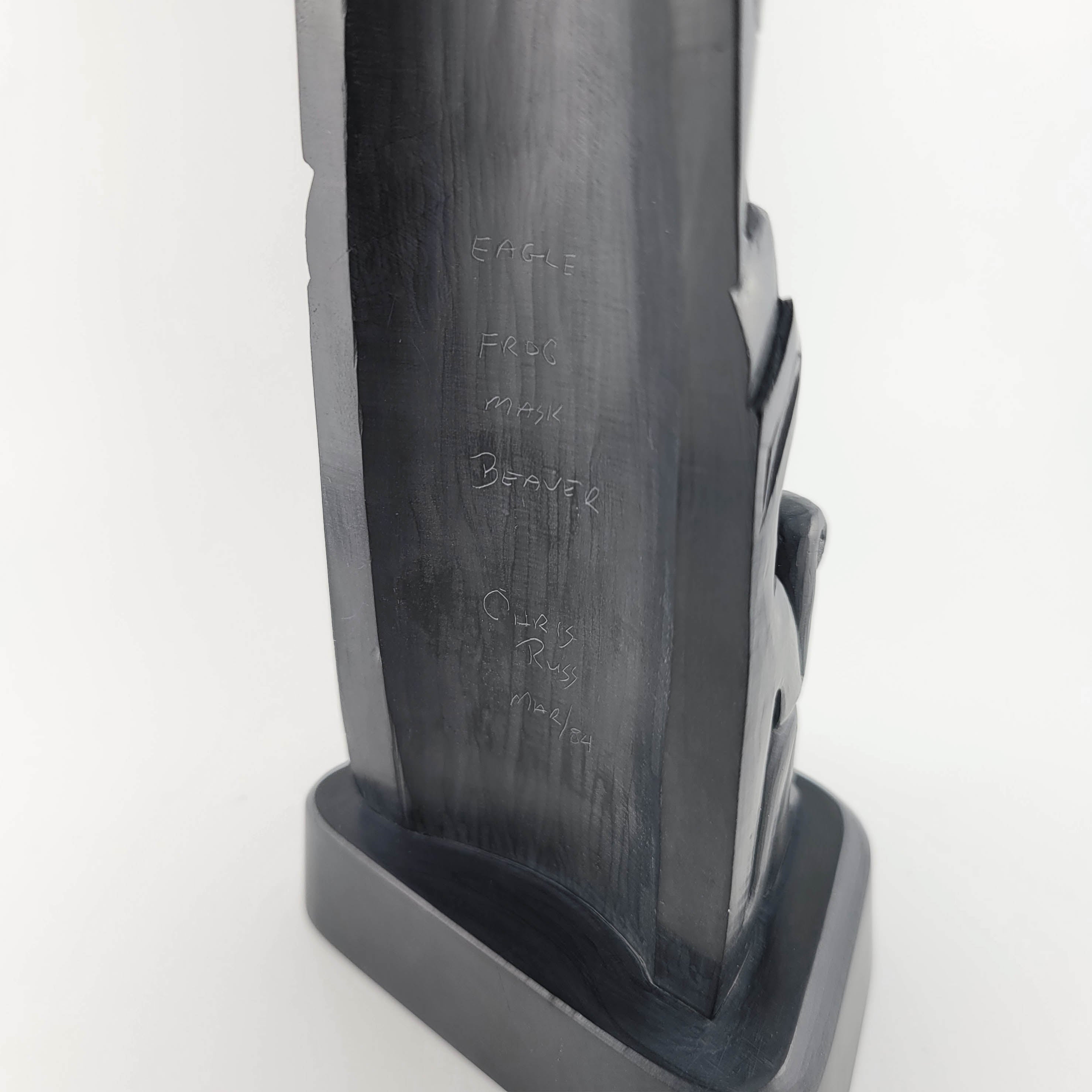 Argillite Totem Pole by Haida Carver Chris Russ