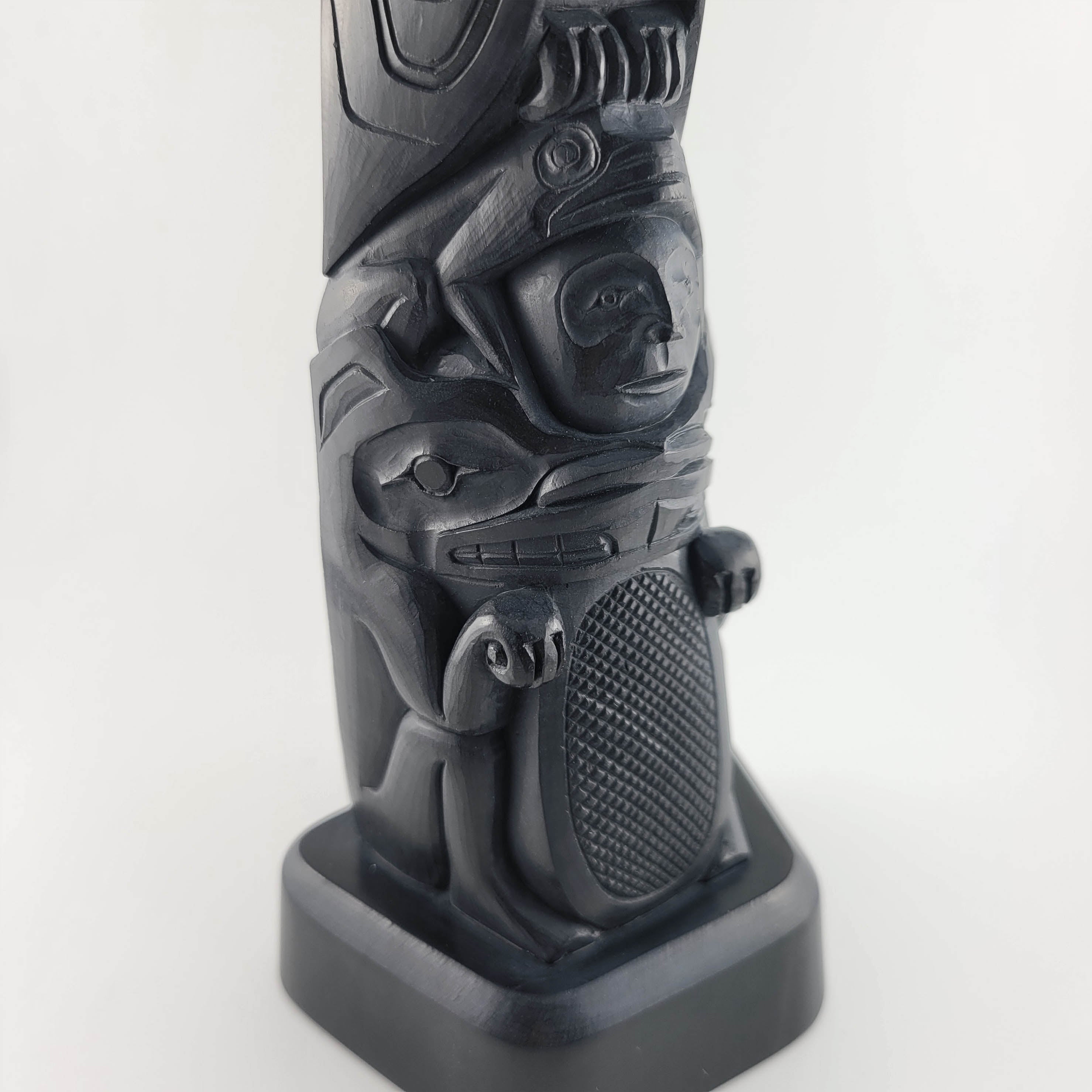 Argillite Totem Pole by Haida Carver Chris Russ