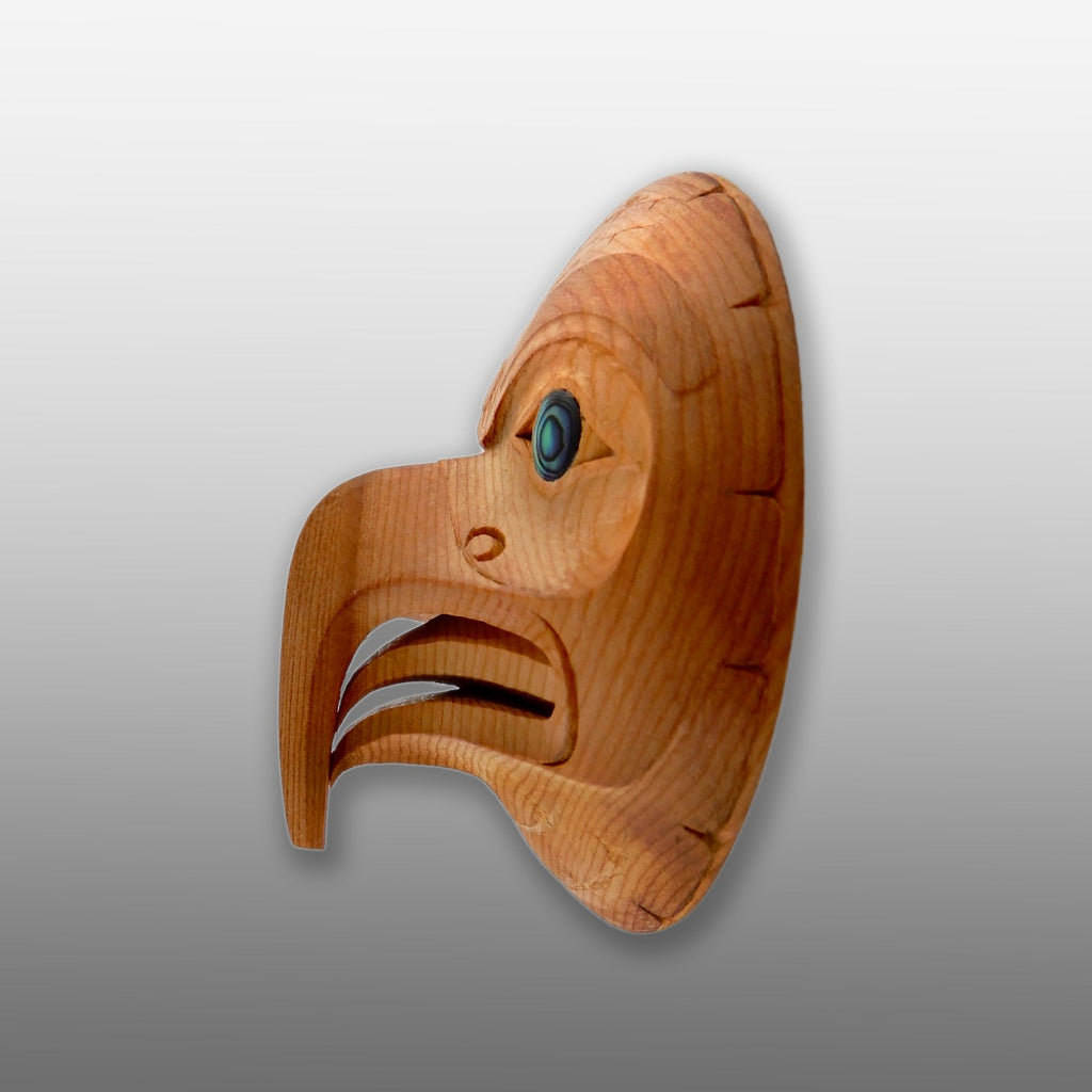 Yew Wood Eagle Pendany by Haida Master Carver Ron Russ