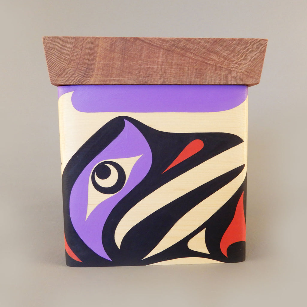 Hummingbirds Cedar Bentwood Box by Kwakiutl carver Trevor Hunt