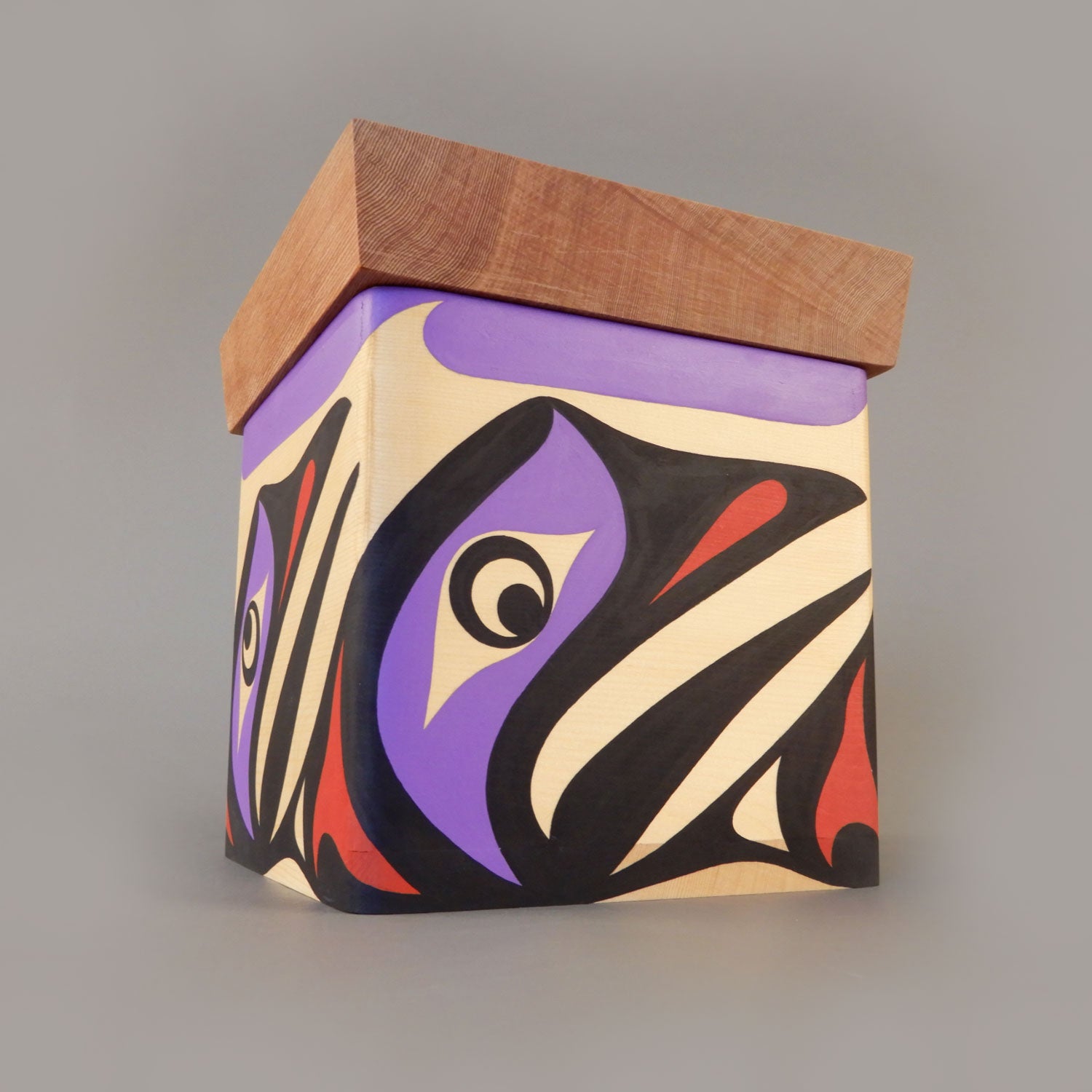 Hummingbirds Cedar Bentwood Box by Kwakiutl carver Trevor Hunt