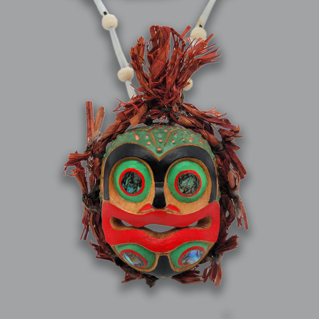 Wood Frog Mask Pendant by Kwakwaka'wakw carver Sean Whonnock