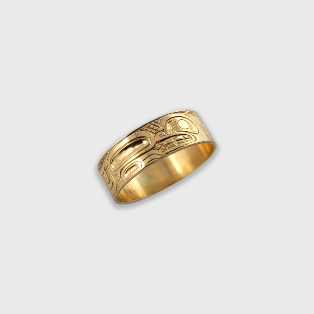 Gold Bear Ring by Haida artist Carmen Goertzen