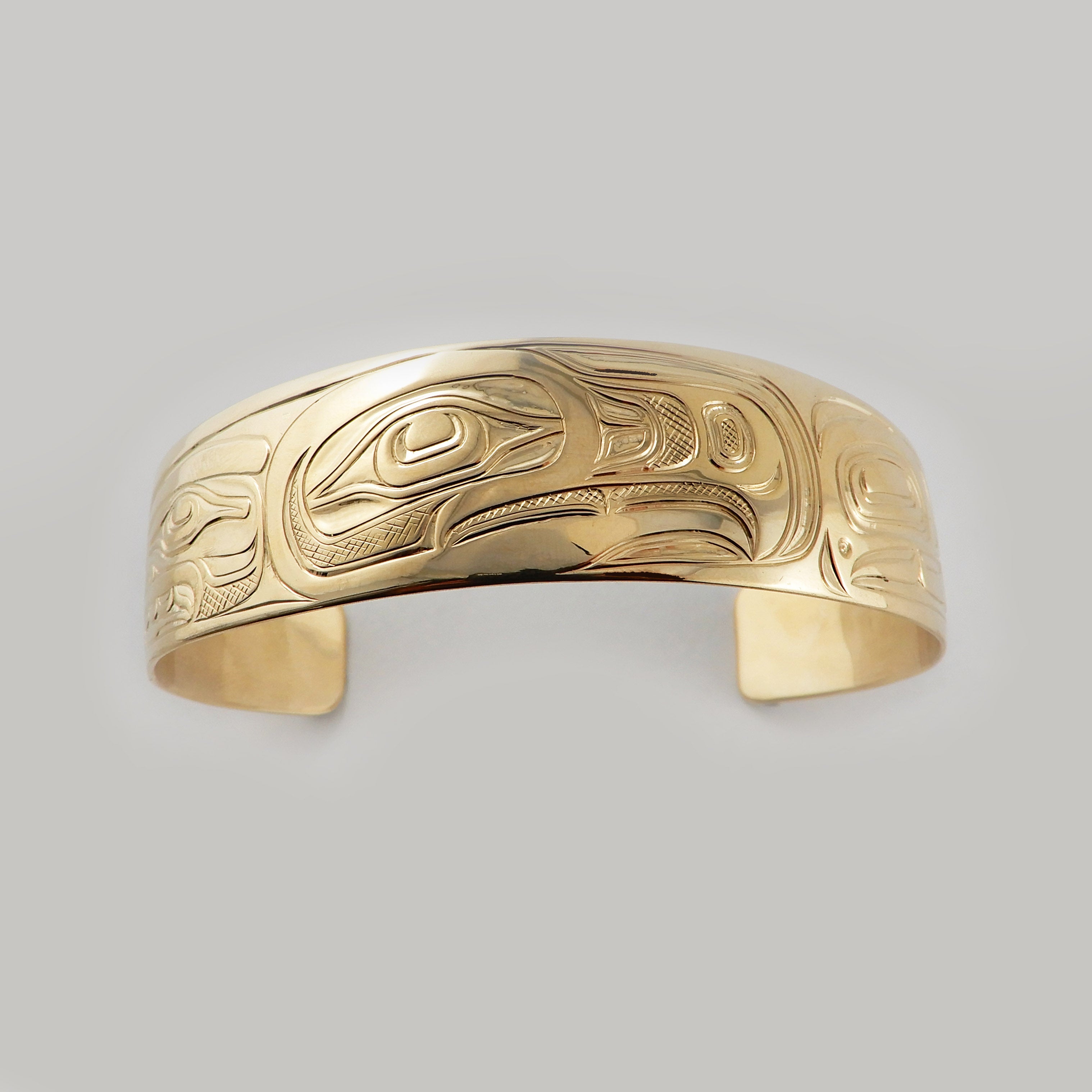 Gold First Nations Eagle Bracelet by Kwakwaka'wakw artist Joe Wilson