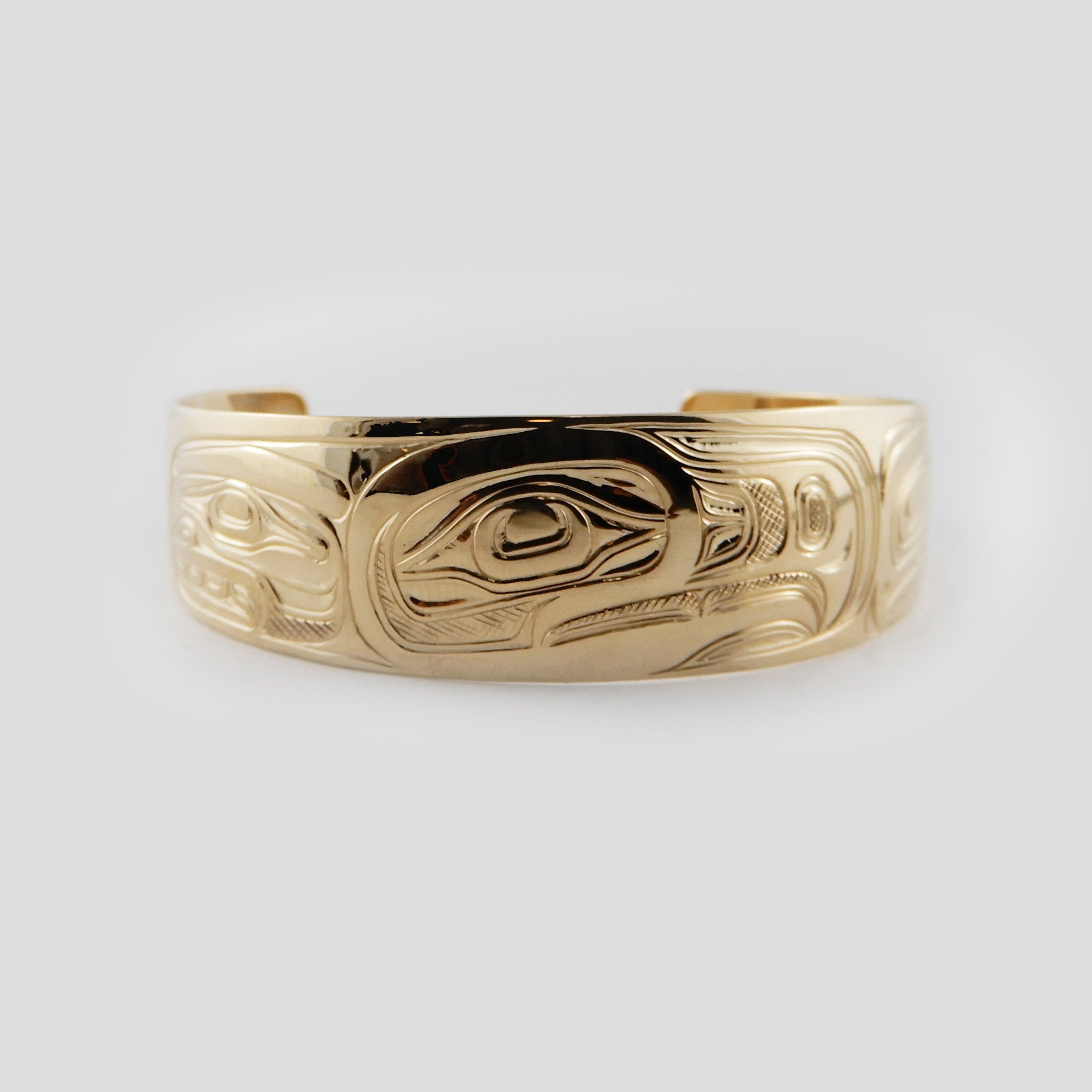 Gold First Nations Eagle Bracelet by Kwakwaka'wakw artist Joe Wilson