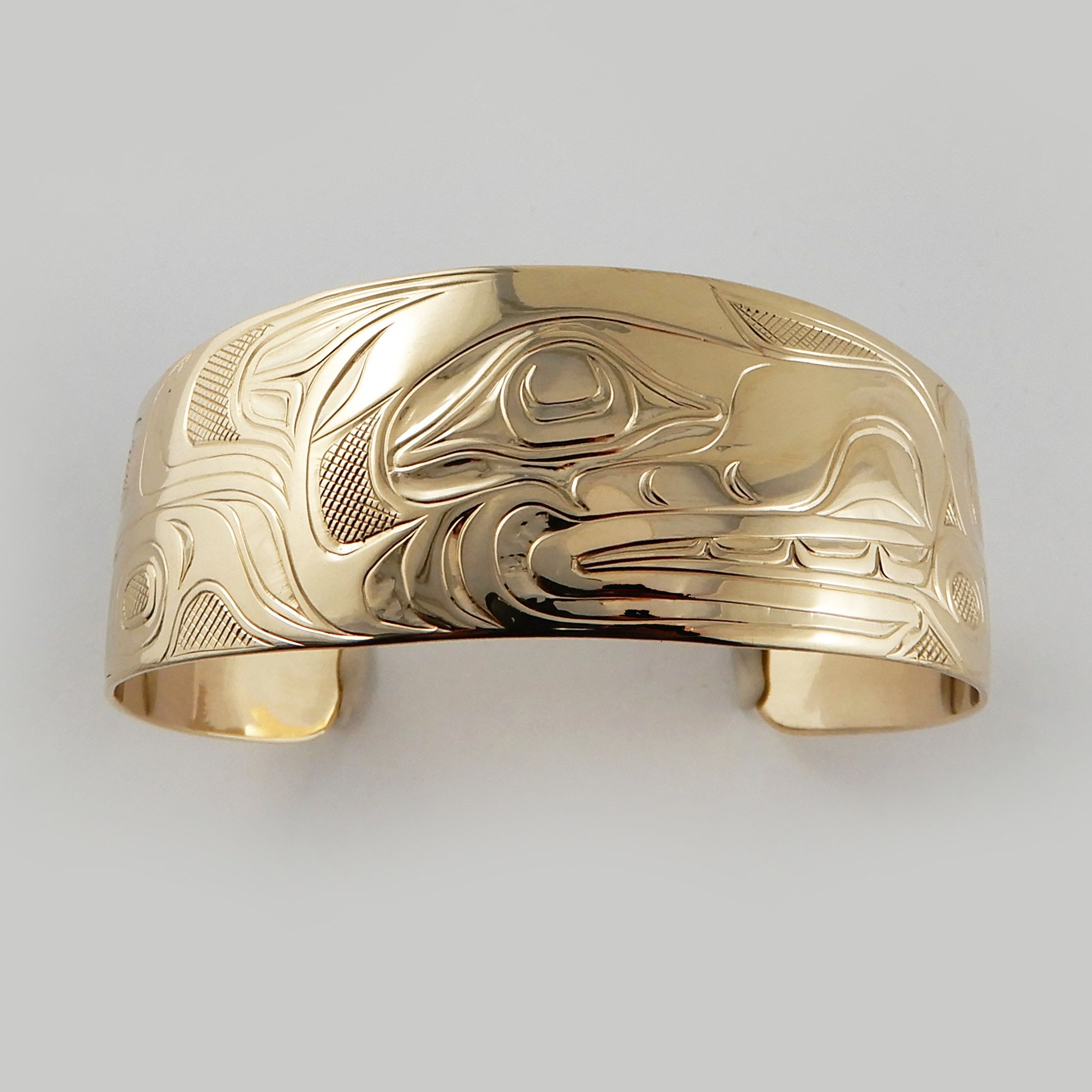 Gold Wolf First Nations Bracelet by Kwakwaka'wakw artist Joe Wilson