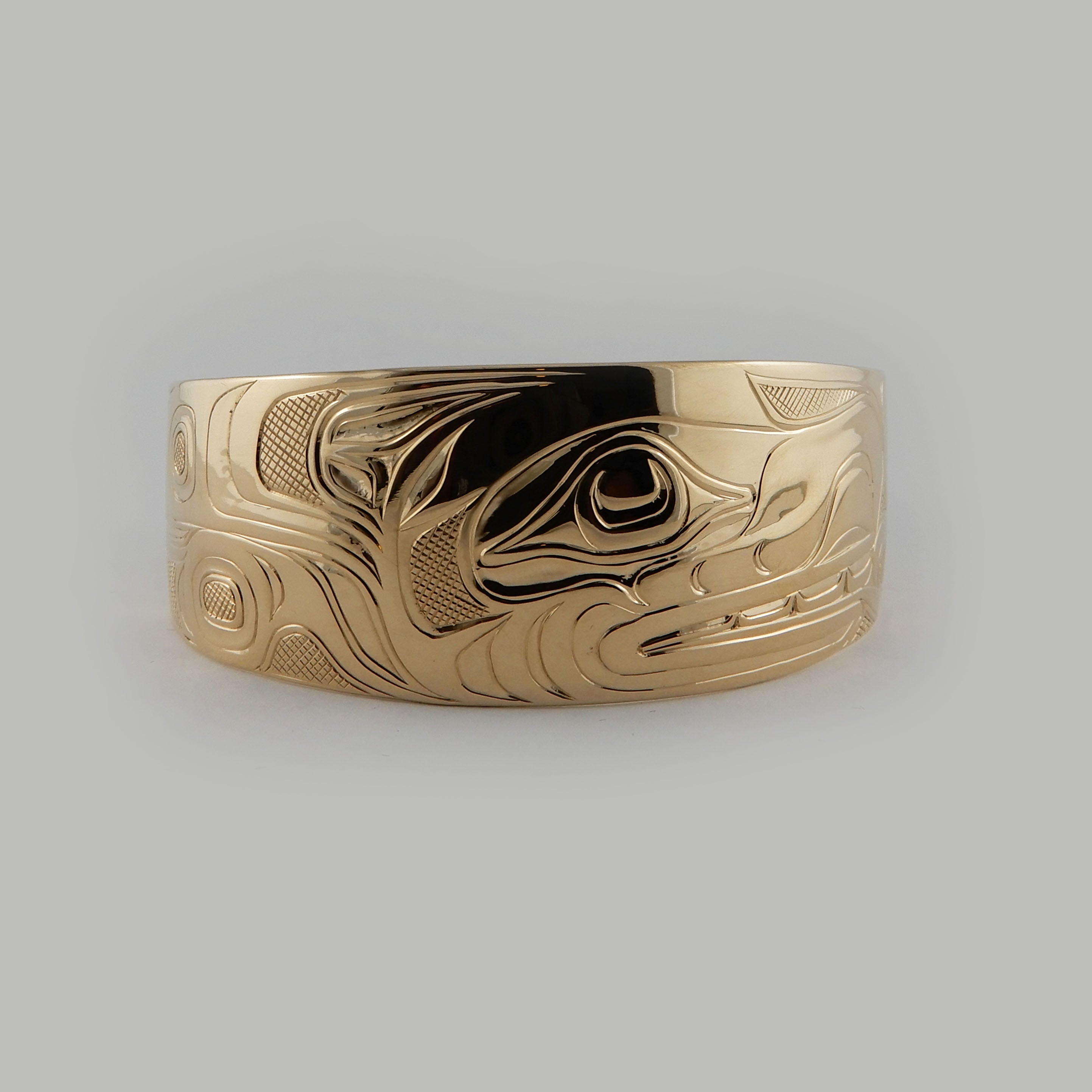 Gold Wolf First Nations Bracelet by Kwakwaka'wakw artist Joe Wilson