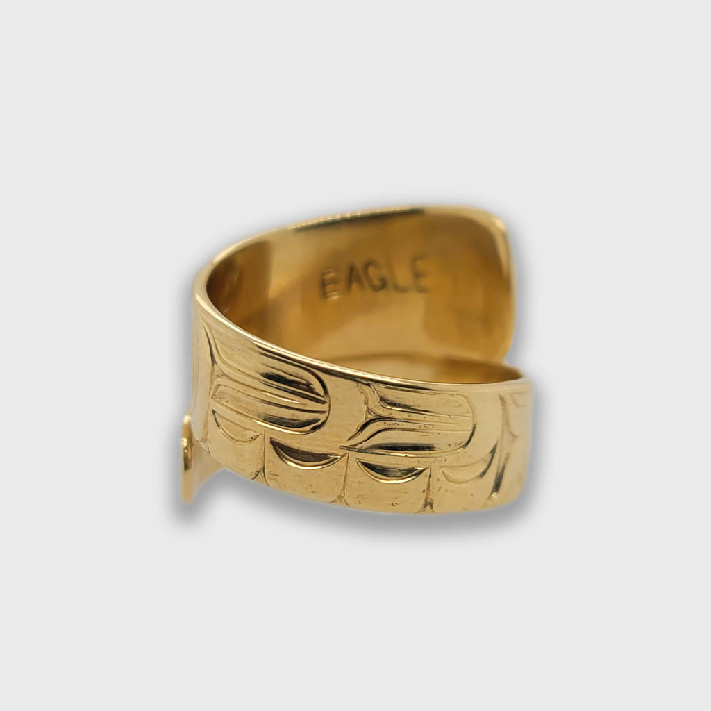 Gold Eagle Wrap Ring by Kwakwaka'wakw artist Joe Wilson