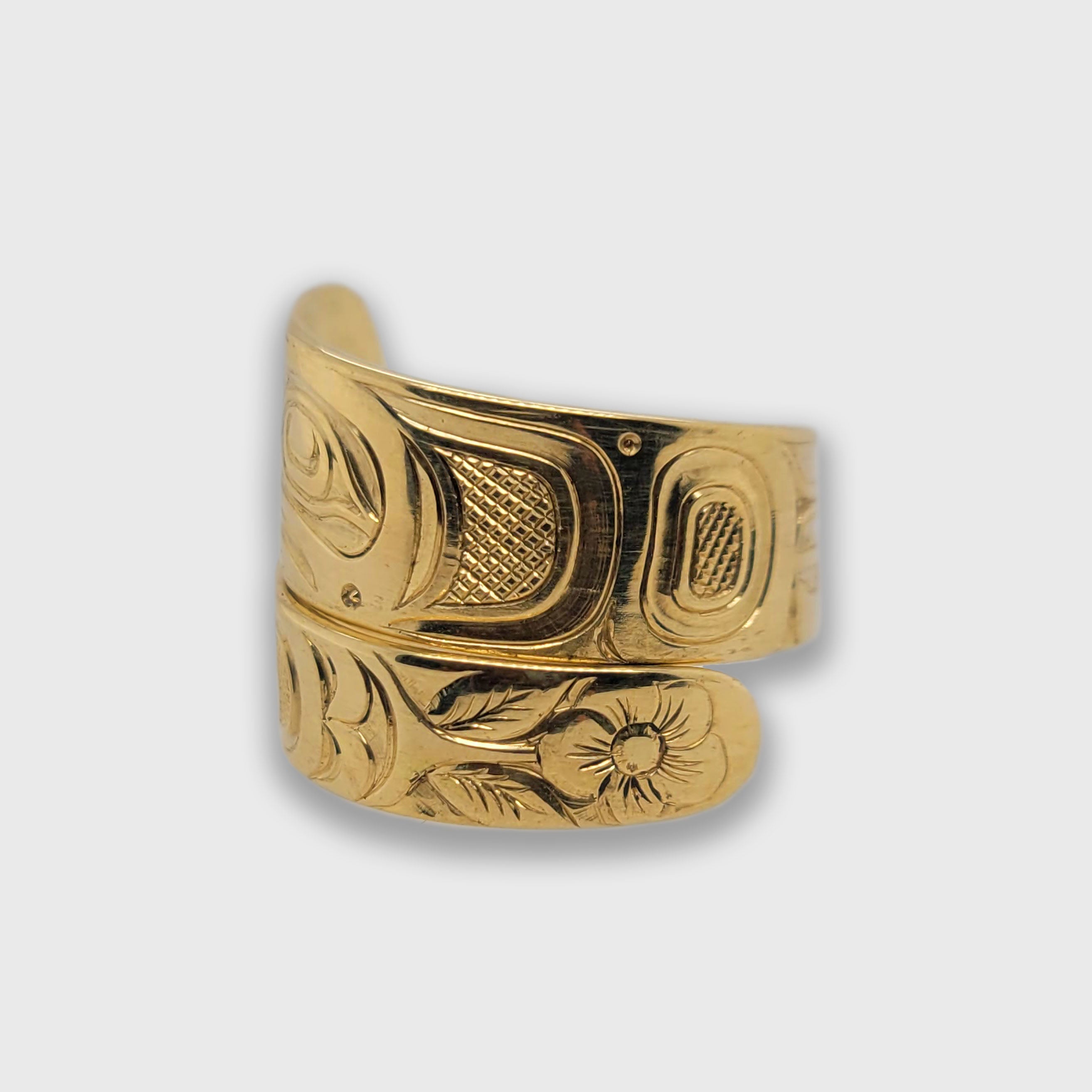 Gold Eagle Wrap Ring by Kwakwaka'wakw artist Joe Wilson
