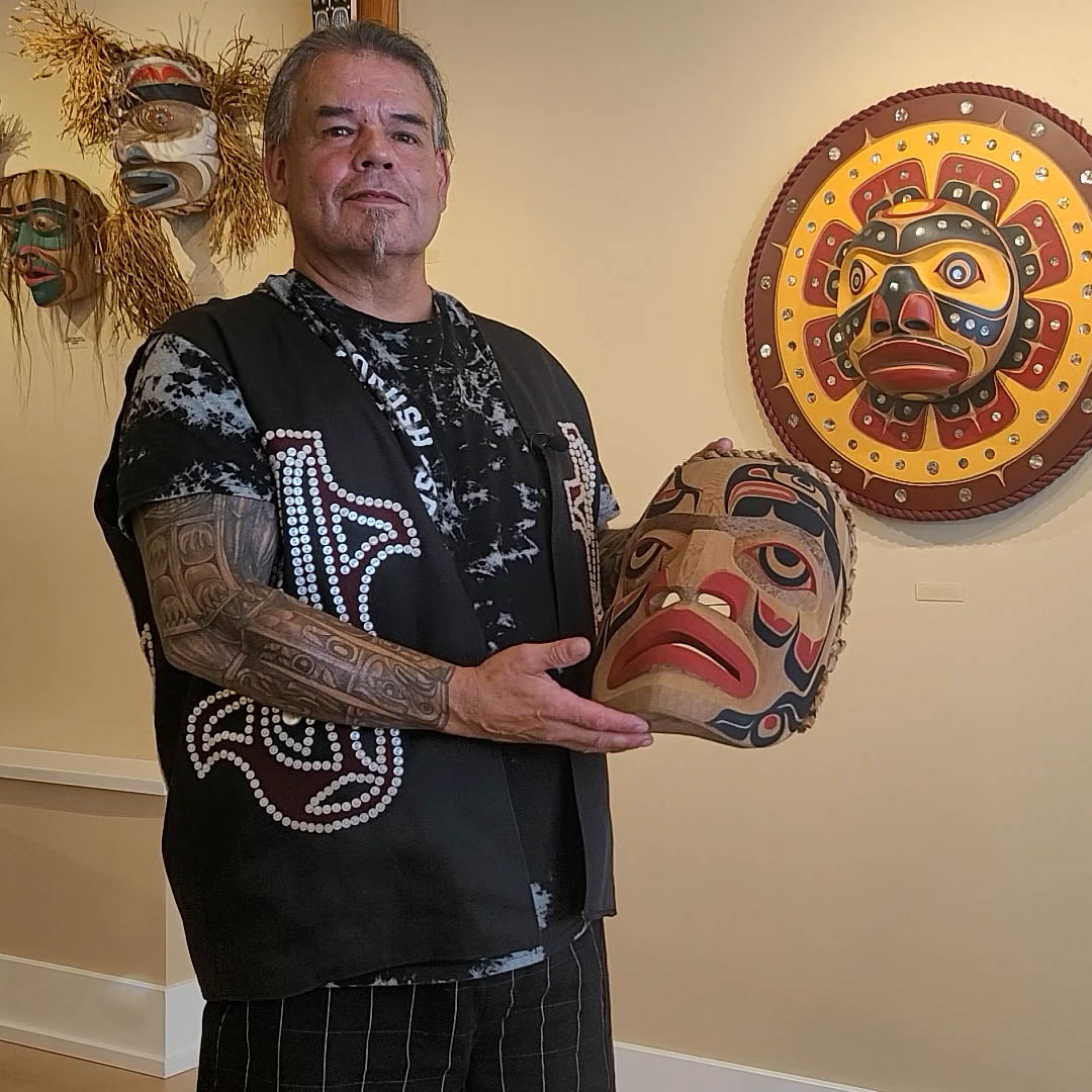 Cedar Noble One Portrait Mask by Kwakwaka'wakw artist Greg Henderson