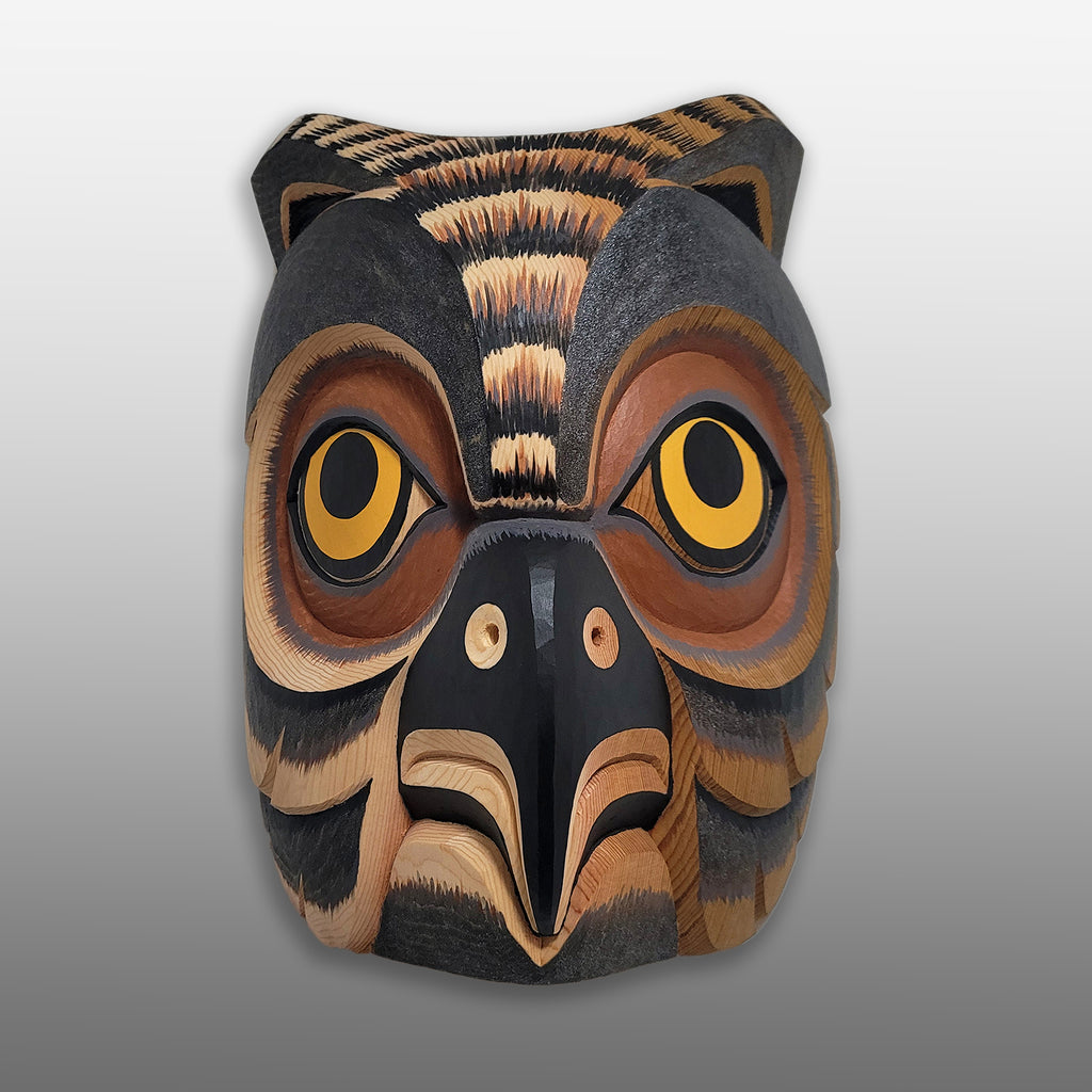 Red Cedar Horned Owl Mask by Kwakwaka'wakw carver Greg Henderson