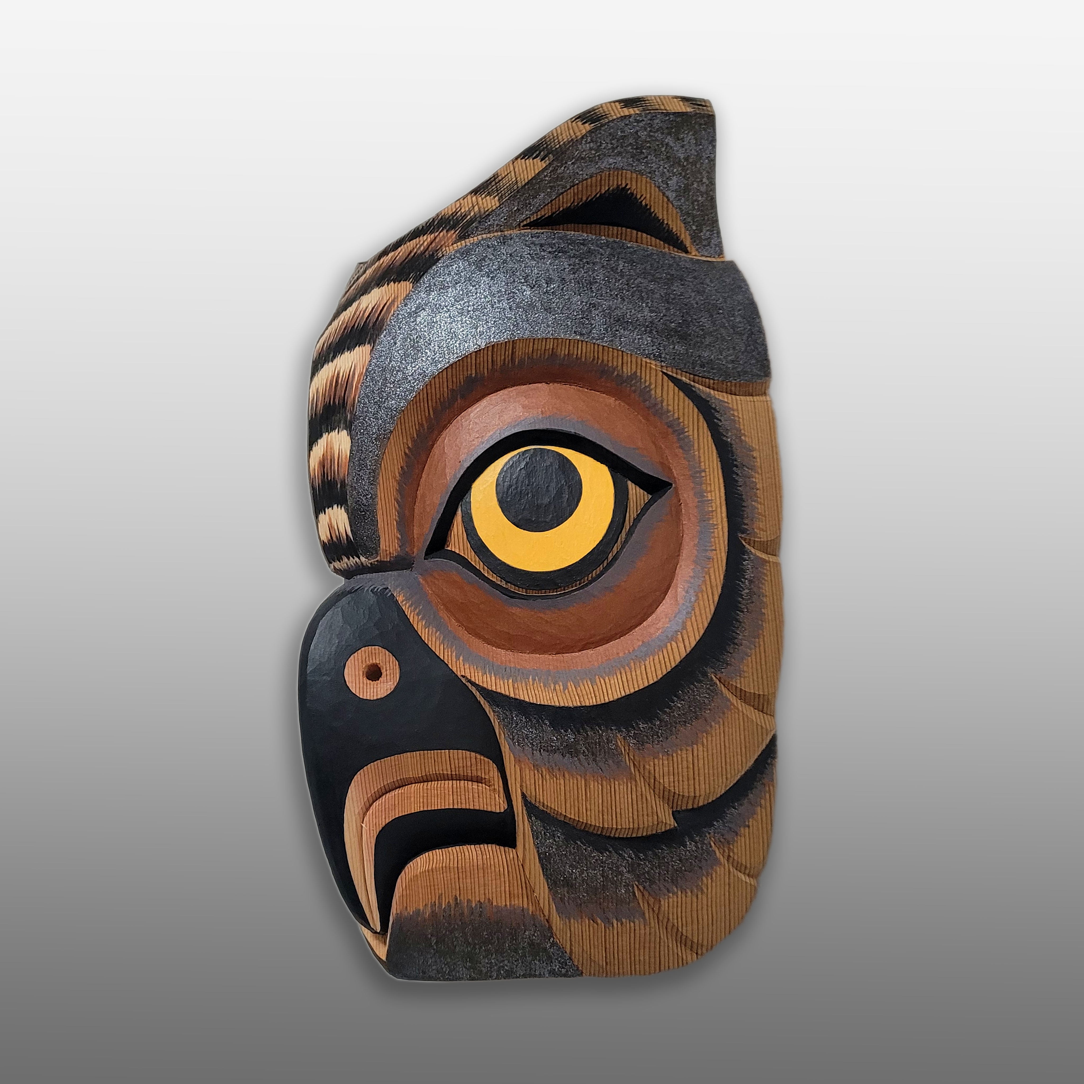 Red Cedar Horned Owl Mask by Kwakwaka'wakw carver Greg Henderson