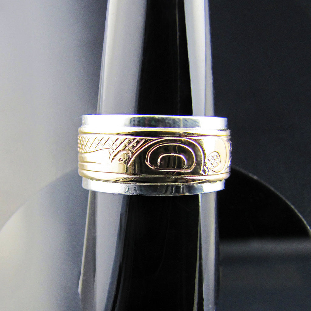 First Nations Silver and Gold Band by Cree artist Justin Rivard
