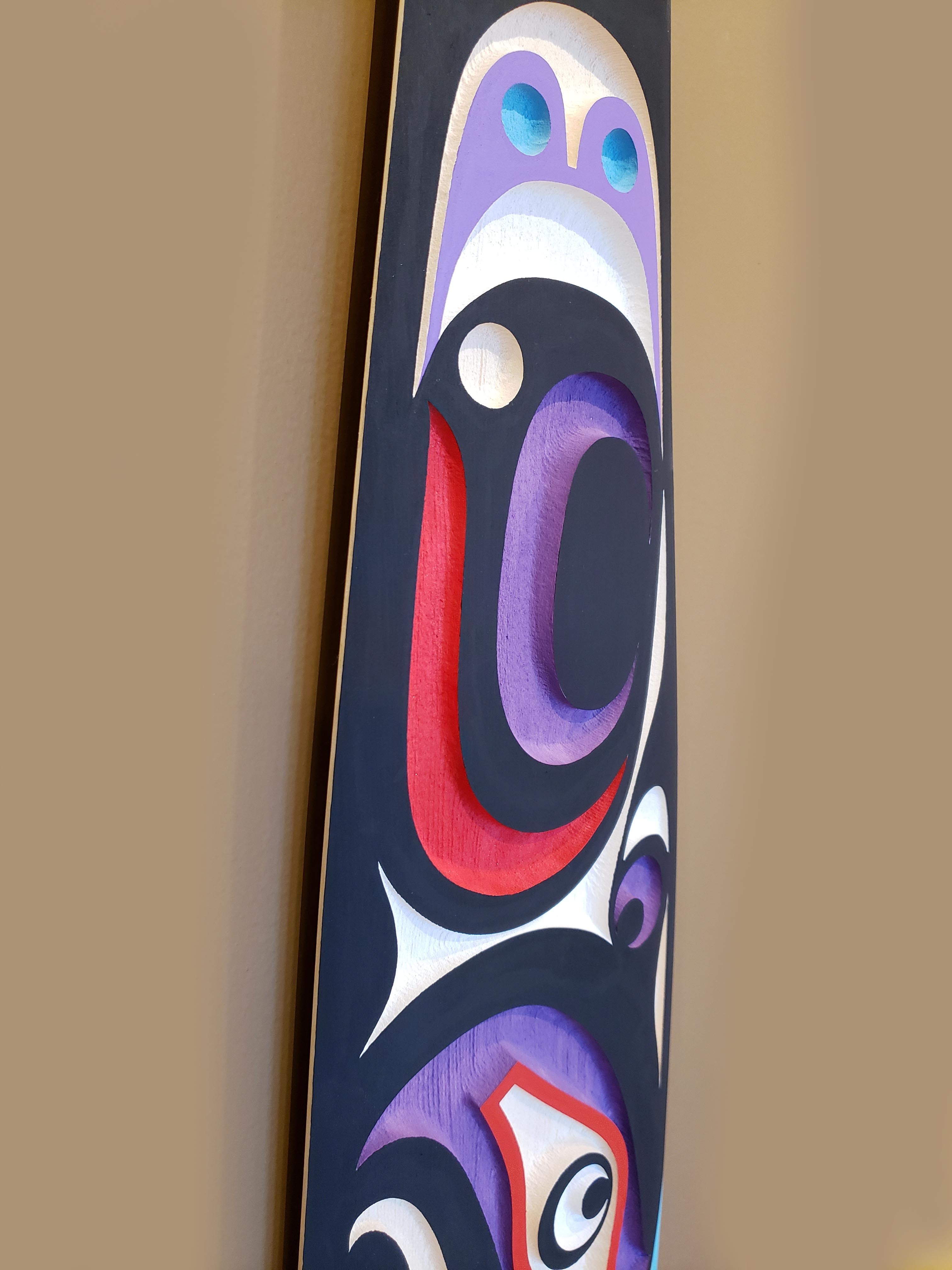 Sandblasted First Nations Paddle by Kwakiutl artist Trevor Hunt