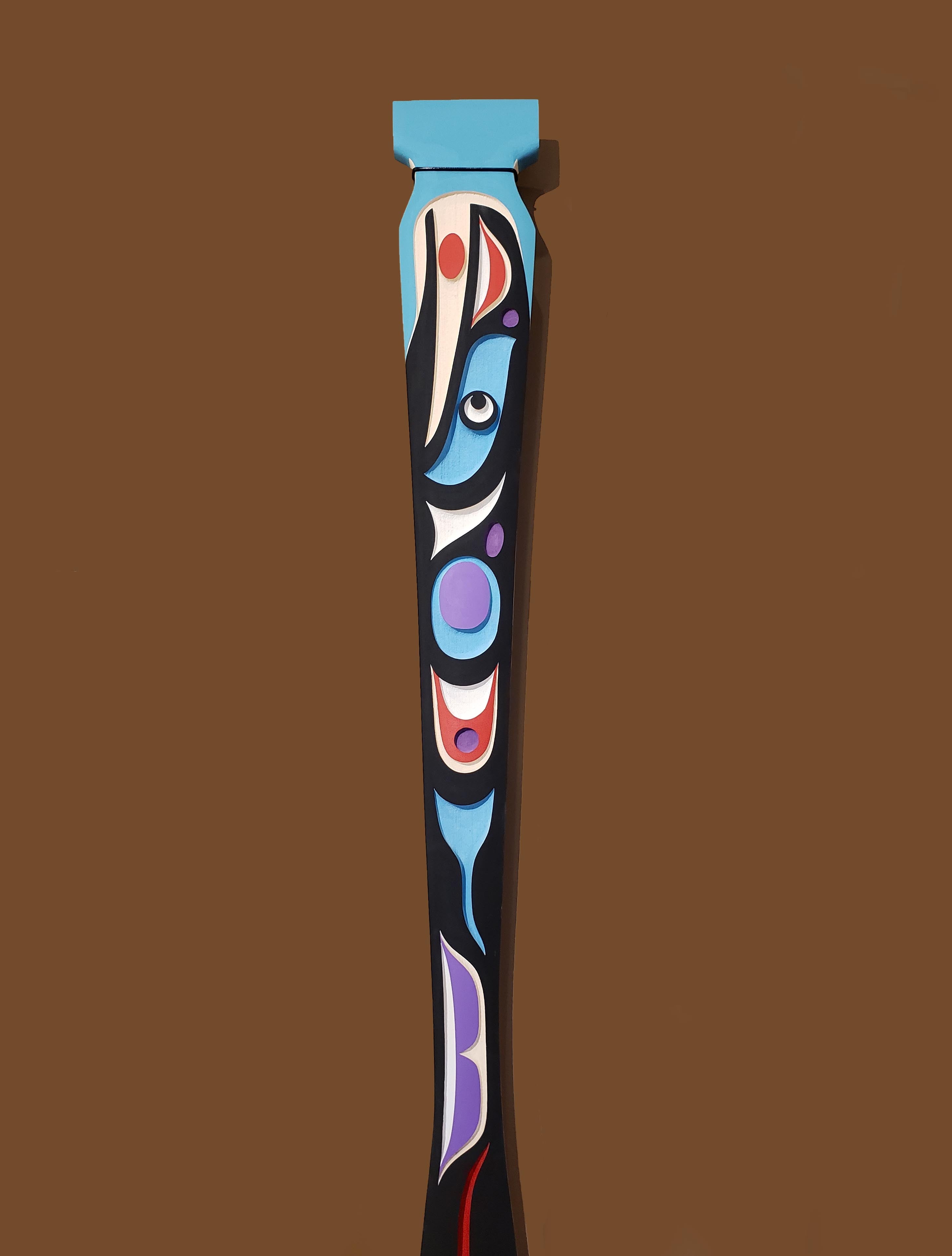 Sandblasted First Nations Paddle by Kwakiutl artist Trevor Hunt