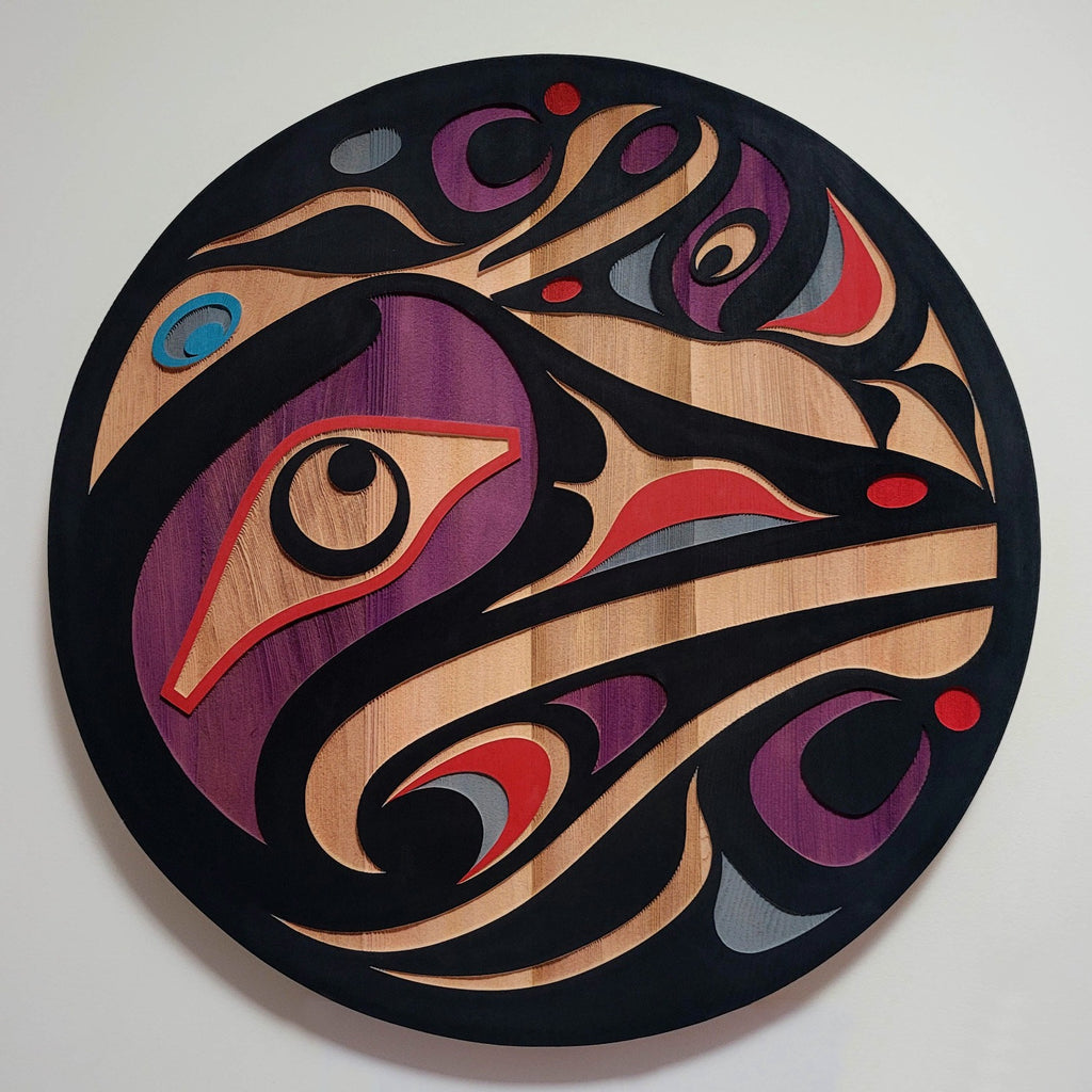 Native Cedar Hummingbird Panel by Kwakiutl artist Trevor Hunt