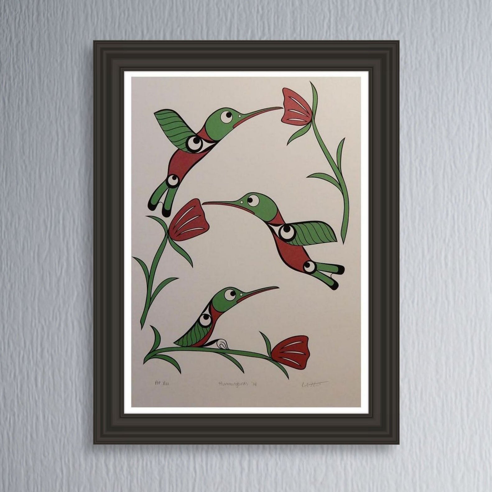 Hummingbirds Limited Edition Print by Kwakwaka'wakw Master Carver Calvin Hunt