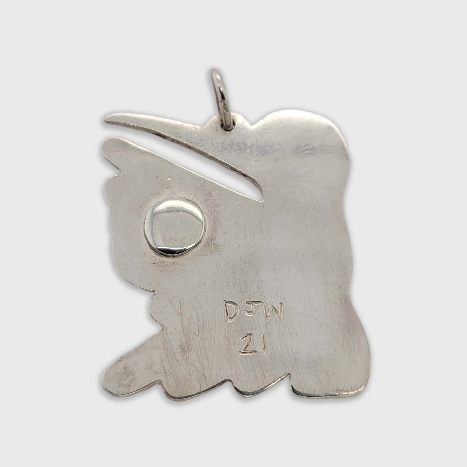 SIlver and Abalone Hummingbird Pendant by Haida artist Derek White