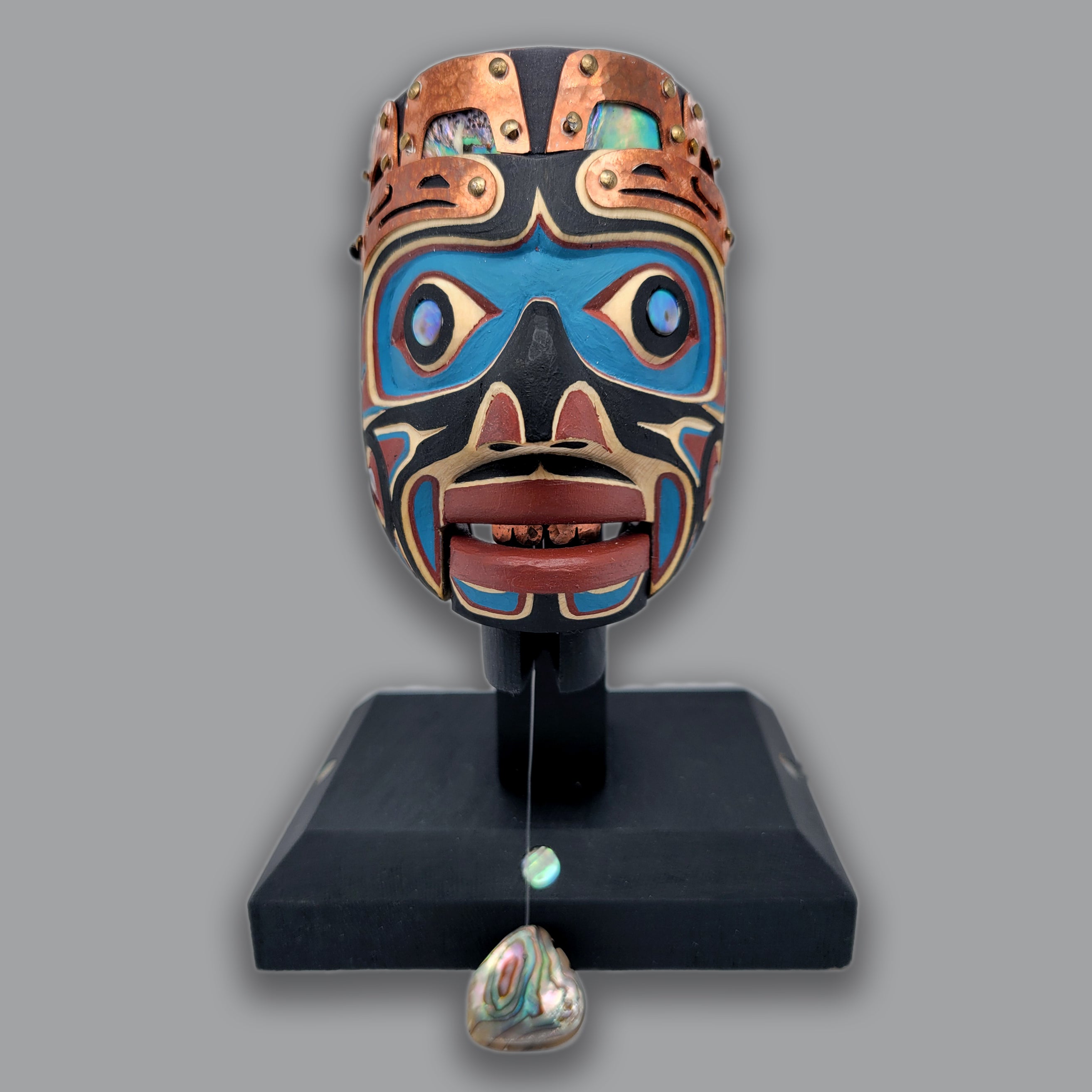 Wood King of the Undersea Mask Pendant by Kwakwaka'wakw carver Kevin Cranmer